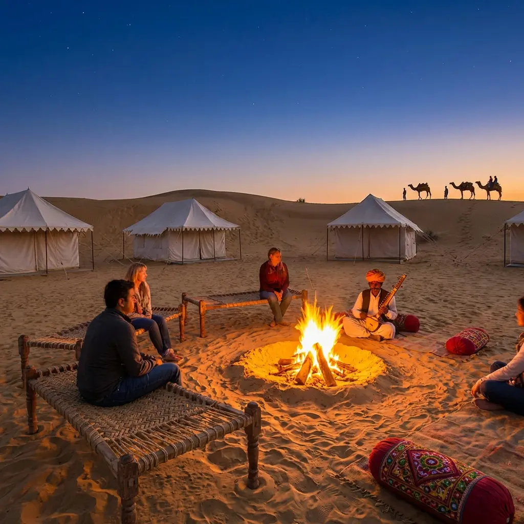 Bonfire in the desert
